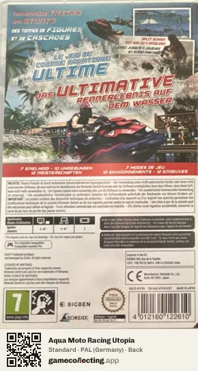 Aqua Moto Racing Utopia Nintendo Switch, Germany box back