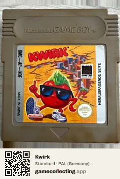 Kwirk Game Boy, PAL cartridge label
