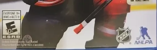 NHL 18, the ESRB box on its front