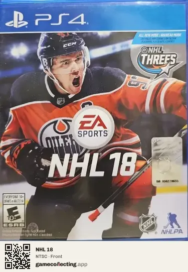 NHL 18 PlayStation 4, NTSC box front