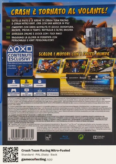 Crash Team Racing Nitro-Fueled PlayStation 4, Italy box back