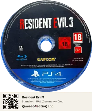 Resident Evil 3 PlayStation 4, PAL disc