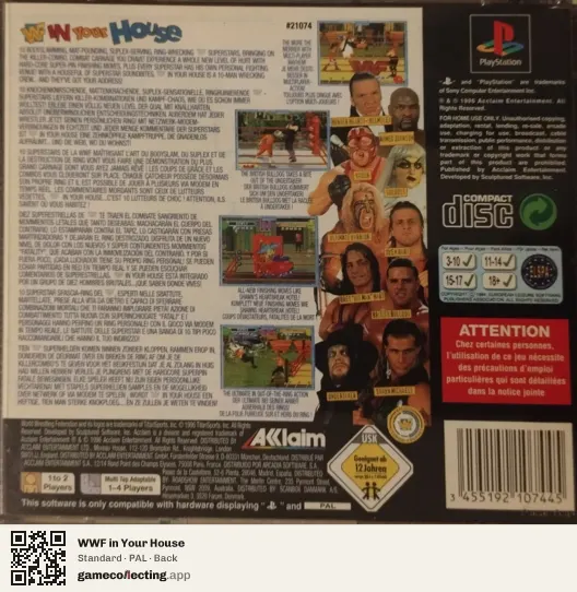 WWF in Your House PlayStation, PAL box back