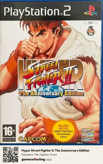 Hyper Street Fighter II: The Anniversary Edition PlayStation 2, Spain box front