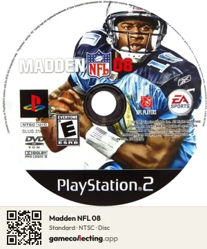 Madden NFL 08 PlayStation 2, NTSC disc