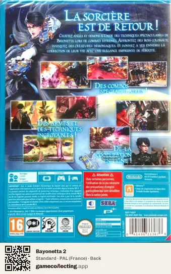 Bayonetta 2 Nintendo Wii U, France box back