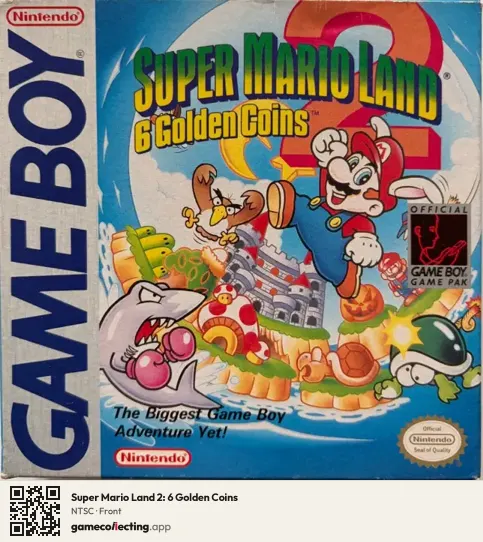 Super Mario Land 2: 6 Golden Coins Game Boy, NTSC box front