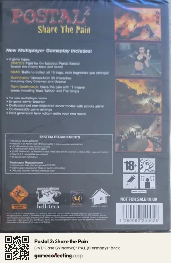 Postal 2: Share the Pain Computer, Germany box back