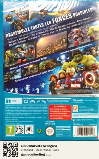 LEGO Marvel's Avengers Nintendo Wii U, France box back