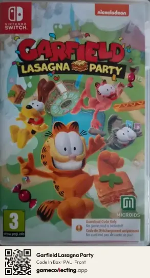 Garfield Lasagna Party Nintendo Switch, PAL box front