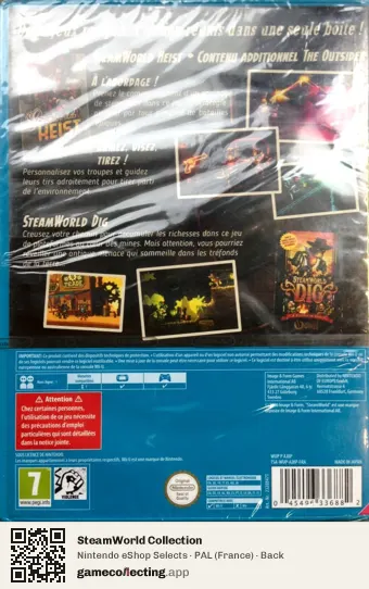 SteamWorld Collection Nintendo Wii U, France box back