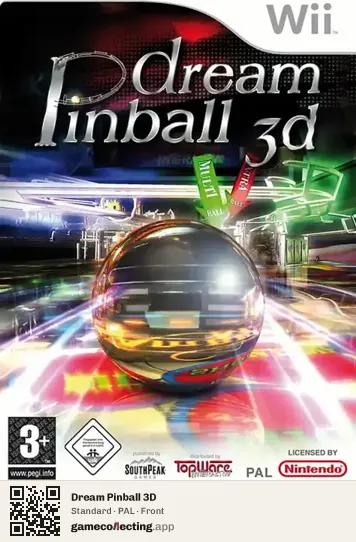 Dream Pinball 3D Nintendo Wii, PAL box front