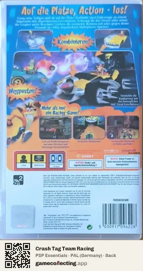 Crash Tag Team Racing PlayStation Portable, Germany box back