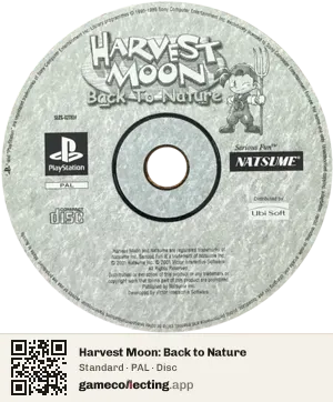 Harvest Moon: Back to Nature PlayStation, PAL disc