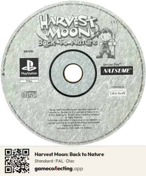 Harvest Moon: Back to Nature PlayStation, PAL disc