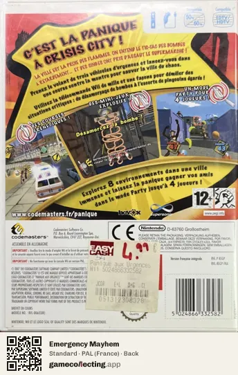 Emergency Mayhem Nintendo Wii, France box back