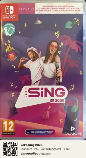 Let's Sing 2025 Nintendo Switch, United Kingdom box front