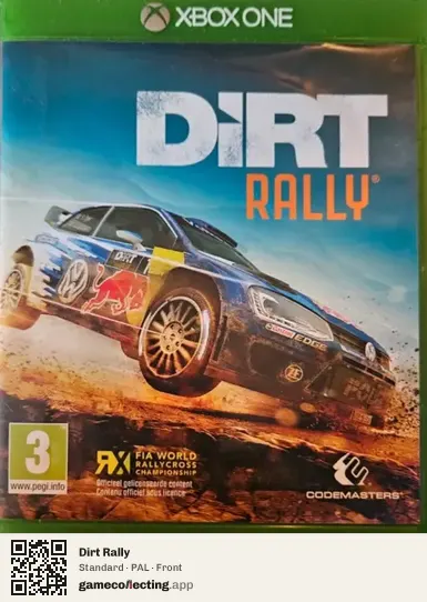 Dirt Rally Xbox One, PAL box front