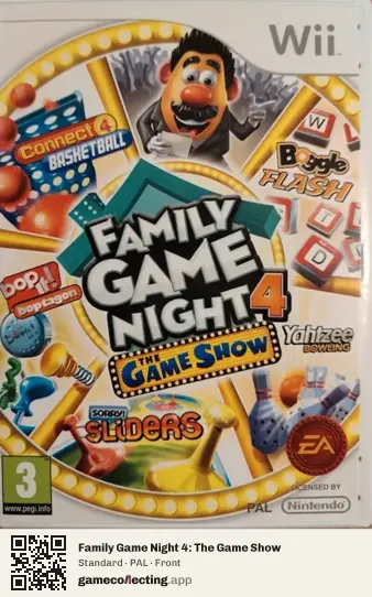Family Game Night 4: The Game Show Nintendo Wii, PAL box front