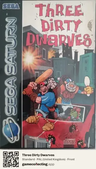Three Dirty Dwarves Sega Saturn, United Kingdom box front