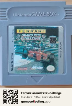 Ferrari Grand Prix Challenge Game Boy, NTSC cartridge label
