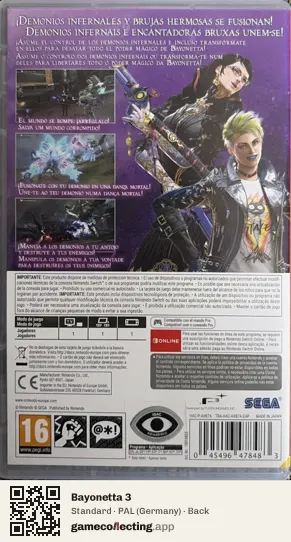 Bayonetta 3 Nintendo Switch, Germany box back