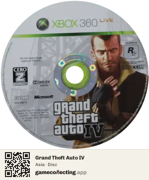 Grand Theft Auto IV Xbox 360, Asia disc