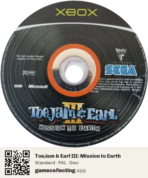 ToeJam & Earl III: Mission to Earth Xbox, PAL disc