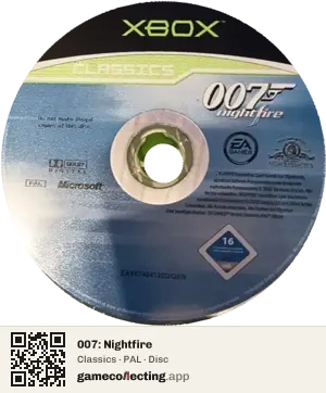007: Nightfire Xbox, PAL disc