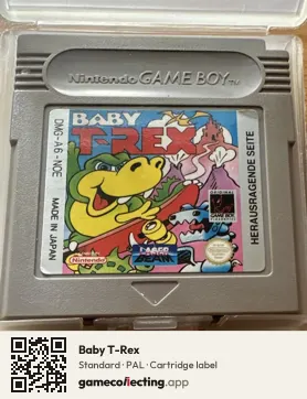 Baby T-Rex Game Boy, PAL cartridge label