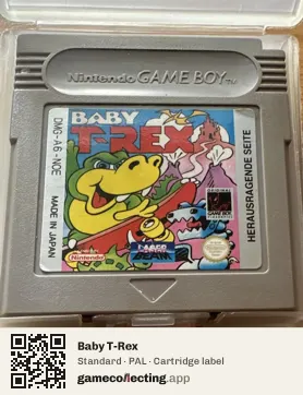 Baby T-Rex Game Boy, PAL cartridge label