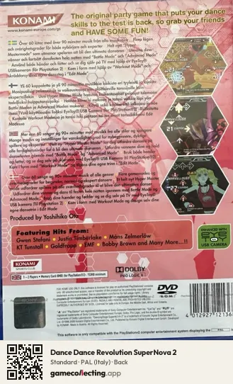 Dance Dance Revolution SuperNova 2 PlayStation 2, Italy box back