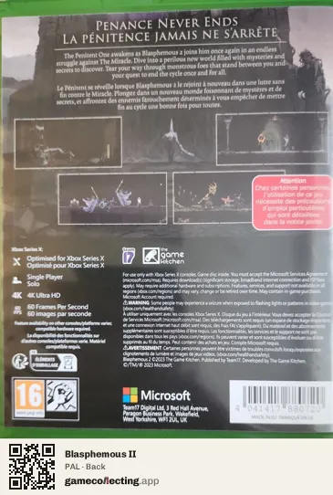 Blasphemous II Xbox Series X, PAL box back