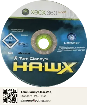 Tom Clancy's H.A.W.X Xbox 360, PAL disc