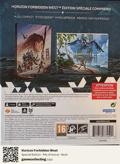 Horizon Forbidden West PlayStation 5, France box back