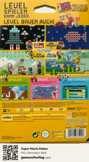 Super Mario Maker Nintendo Wii U, Germany box back