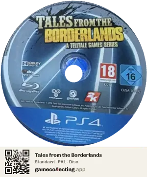 Tales from the Borderlands PlayStation 4, PAL disc