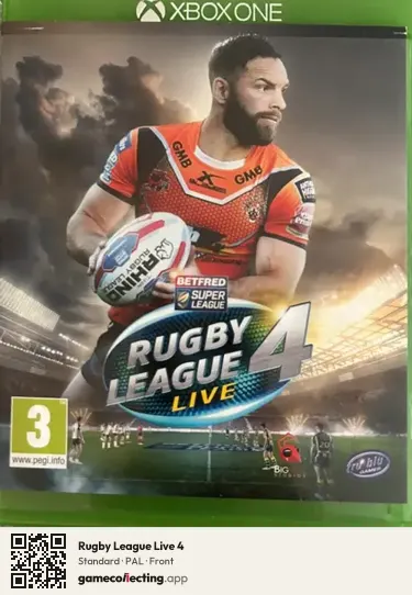 Rugby League Live 4 Xbox One, PAL box front