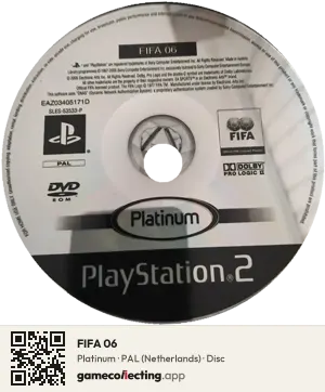 FIFA 06 PlayStation 2, PAL disc