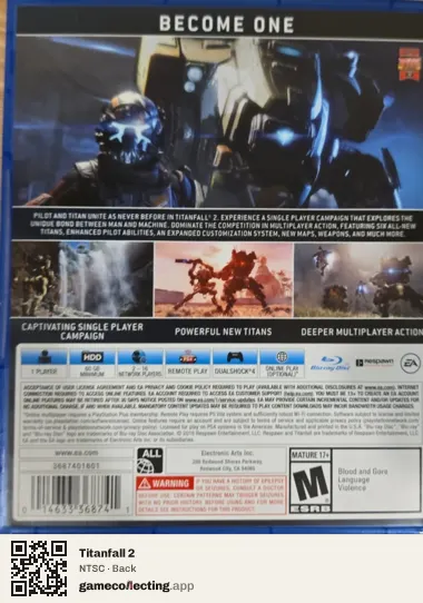 Titanfall 2 PlayStation 4, NTSC box back