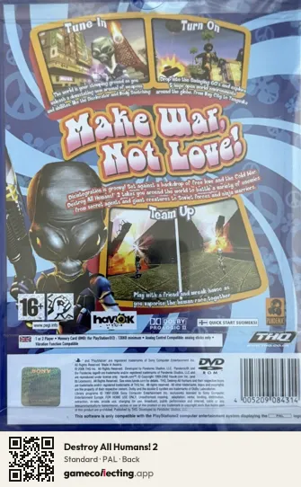 Destroy All Humans! 2 PlayStation 2, PAL box back