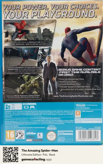 The Amazing Spider-Man Nintendo Wii U, PAL box back