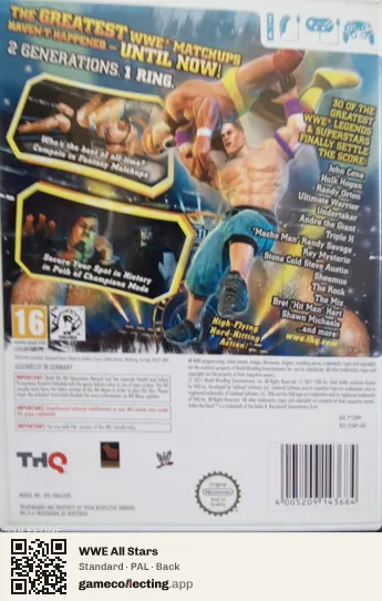 WWE All Stars Nintendo Wii, PAL box back