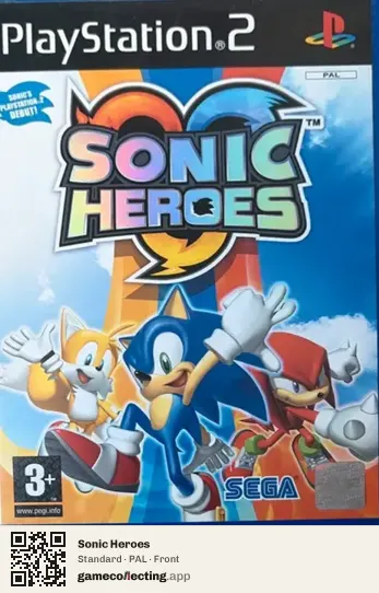 Sonic Heroes PlayStation 2, PAL box front