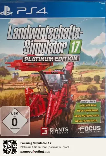 Farming Simulator 17 PlayStation 4, Germany box front