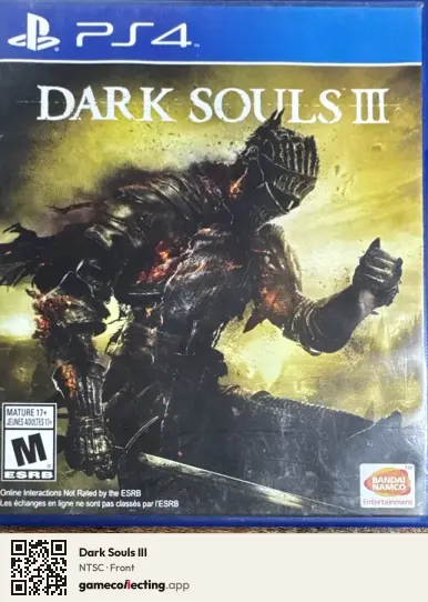 Dark Souls III PlayStation 4, NTSC box front