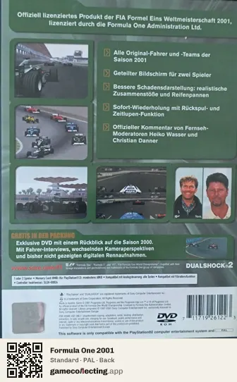 Formula One 2001 PlayStation 2, PAL box back