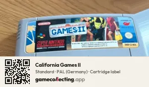 California Games II Super Nintendo Entertainment System, PAL cartridge label