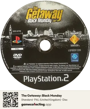 The Getaway: Black Monday PlayStation 2, PAL disc