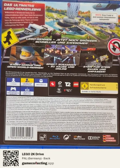 LEGO 2K Drive PlayStation 4, Germany box back